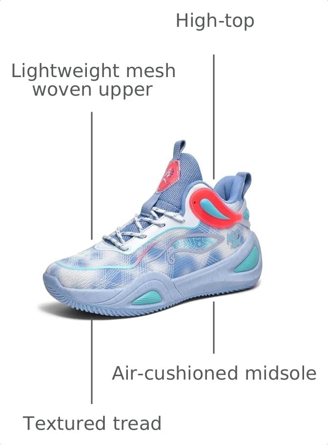 Image of Womens Mens Basketball Shoes High Top Fashion Volleyball Sneakers Breathable Lace Up Non Slip Sport Outdoor Shoe for Unisex