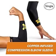 CopperJoint – Copper-Infused Compression Elbow Sleeve, High-Performance Design Promotes Proper Blood Flow to Help Improve Circulation and Support Healing for All Lifestyles, Single Sleeve