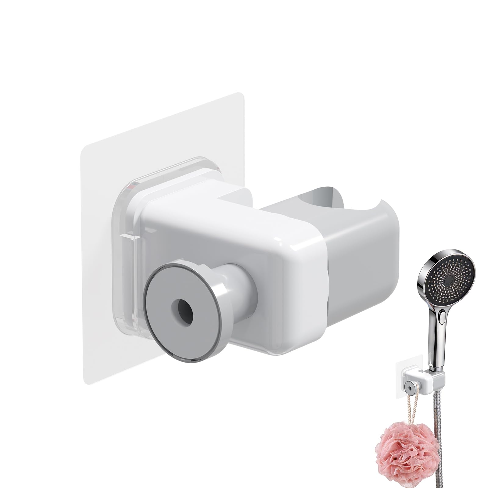 Gurwen Support Pommeau de Douche sans Percage Angle Réglable, Support Douchette, Accroche Pommeau de Douche Auto-Adhésif, Convient à un Usage Domestiqu la Salle de Bains, Capacité Maximale de 3 kg - 2