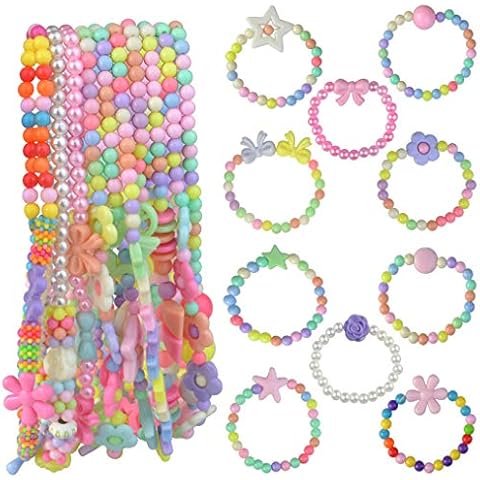 obmwang 20Pcs Princess Necklace Bracelet Set, Teenager Costume Jewelry Play Jewelry for Women Dress Up Pretend Play Party Favors Cover
