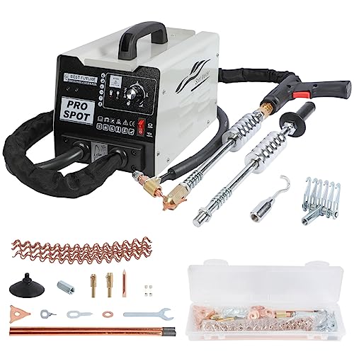 Spot Welder Dent Puller 3800A Dent Puller Machine 6 Modes Dent Puller Welder Intelligent Induction Stud Welder Smaller Welding Spots Auto Car Body Dent Puller Repair Kit 110V with Overheat Protection