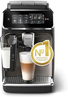 PHILIPS 3300-Serie Volautomatische Espressomachine - 6 Dranken, Modern kleurentouchscreen, LatteGo-melksysteem, SilentBre...