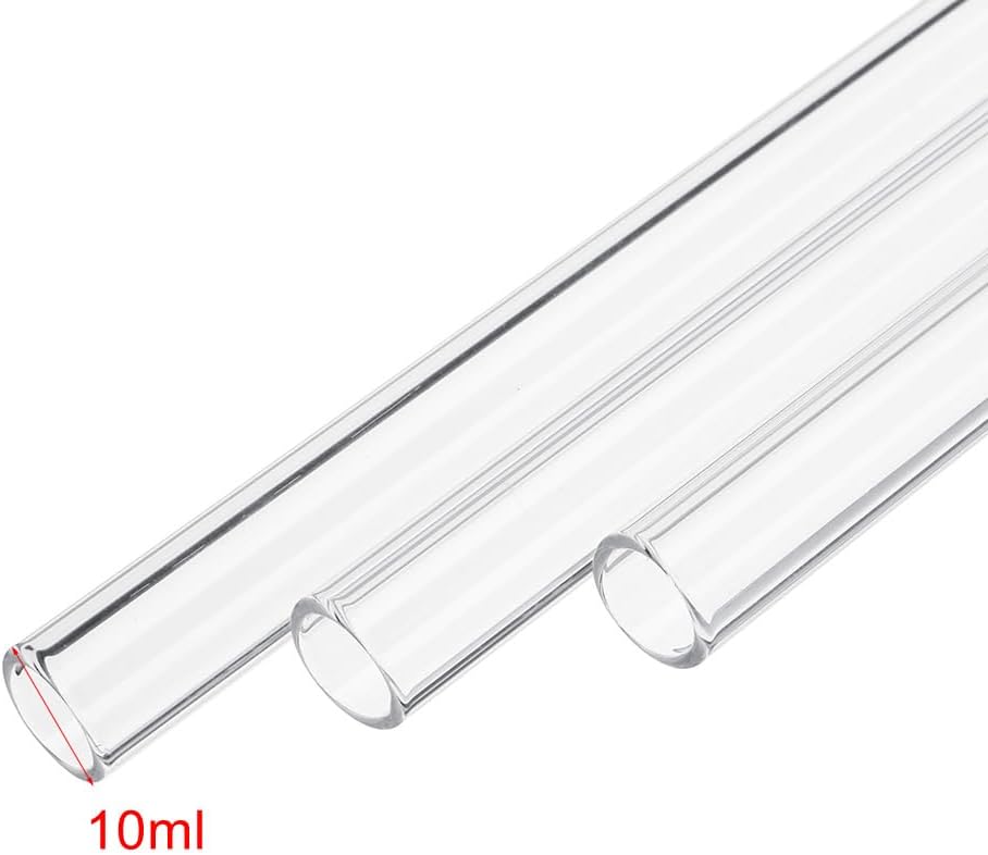 10pcs 300mm Long Borocilicate Glass Tubes OD 10mm Thickness 1mm Wall Glass Tube Laboratory Tubing Clear Tubes for Art DIY