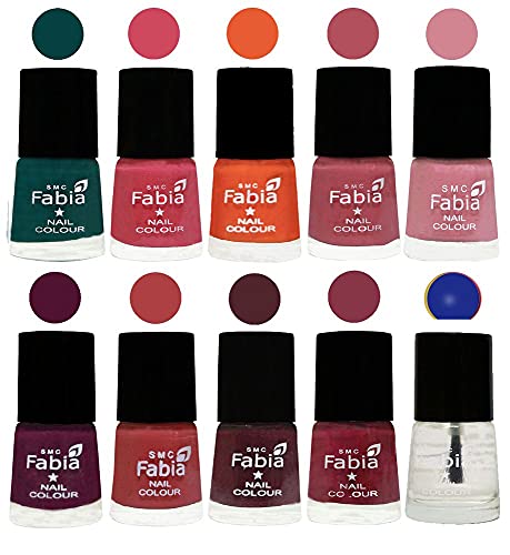 Image of ALL IN ONE (PACK OF 10), Long Lasting Glossy Nail Polish, 6 ml Each, All Vibrant Colours,02116