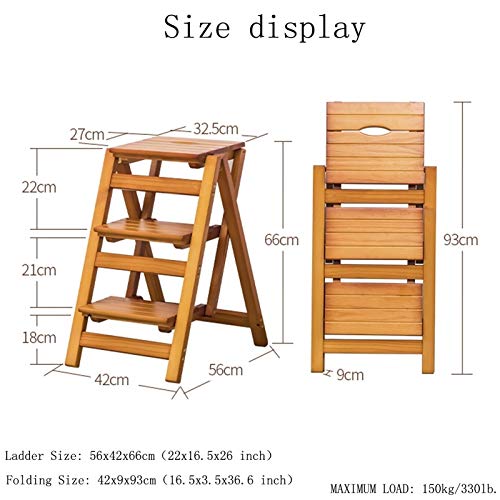 Taburete de madera de 3 peldaños plegable y multifuncional para el hogar 3