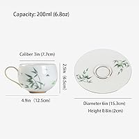Vista 7 de Taza de cerámica, taza de té, taza de café, lindas tazas de café, juego de tazas de café, taza de capuchino, taza de té y platillo, calcomanía
