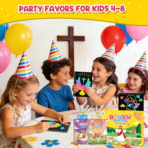 Image of ZMLM 24 Pack Rainbow Art Scratch Notebooks for Kids Birthday Party Favors