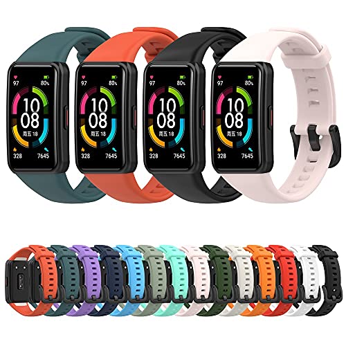 Kompatibel mit Honor Band 6 Bänder, TPU Uhrenarmband Ersatz Zubehör für Huawei Band 6 Cover