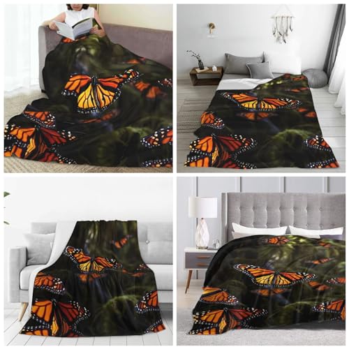 Couverture polaire papillon 152x127 cm pour lit et canapé