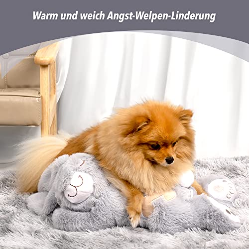 Pet Prime Hundeherzschlag Spielzeug Welpe Verhaltenshilfe Spielzeug Herzschlag Plüschtier für Haustier Plüsch Welpenspielzeug - Plüschbär (Snuggle Rabbit)