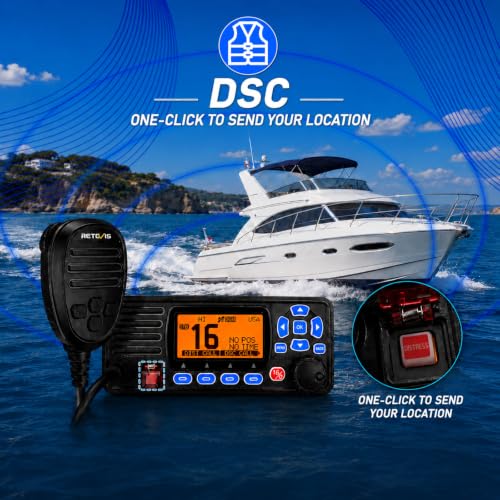 Image of Retevis RA27 25W Fixed Mount Marine Radio, IP67 Built-in GPS DSC Compact
