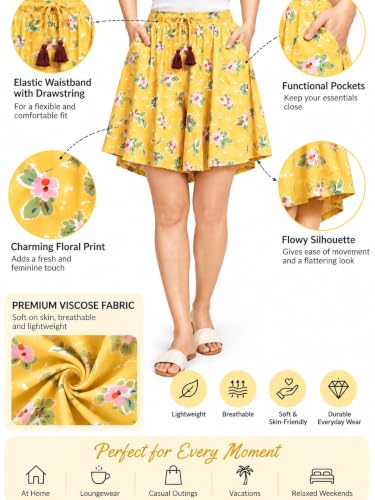 Image of B STORIES Women's Viscose Printed Lounge Culotte Shorts (Pack of 2)