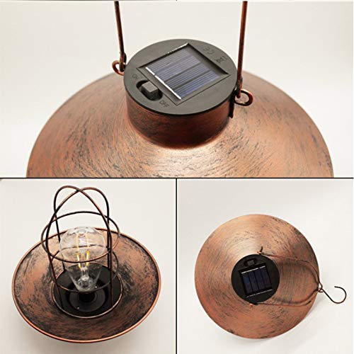 Serenable Retro Decorativo Solar Luzes Da Lâmpada Da Lanterna com Lâmpada de Tungstênio para o Pátio