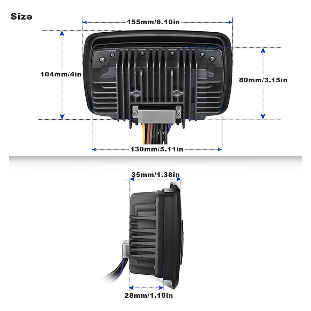 Breeshy Radio Estéreo Marina para, Resistente Al Agua, con Bluetooth, FM, Am, Reproductor de Audio Digital para, Cuatriciclos, UTV, Carritos y Motocicletas