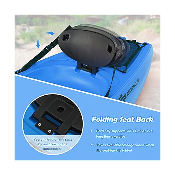 Goplus 6FT Youth Kayak, Kids Recreational Rowing Fishing Boat w/Paddle