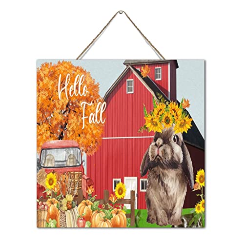 Décoration murale en bois avec dictons Hello Fall pour bureau - 3