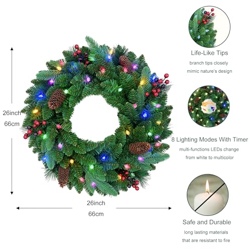 26-in Pre-Lit Christmas Wreath w/ 40 LEDs and Timer 31.79 w/ Code + 40% Off Code TDYCW46A - image 5