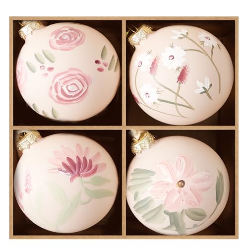 Juego de 4 Bolas pintadas a Mano