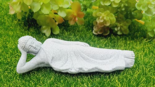 Estatua Reclining Buddha Meditación Tallada de Piedra miniatura 5