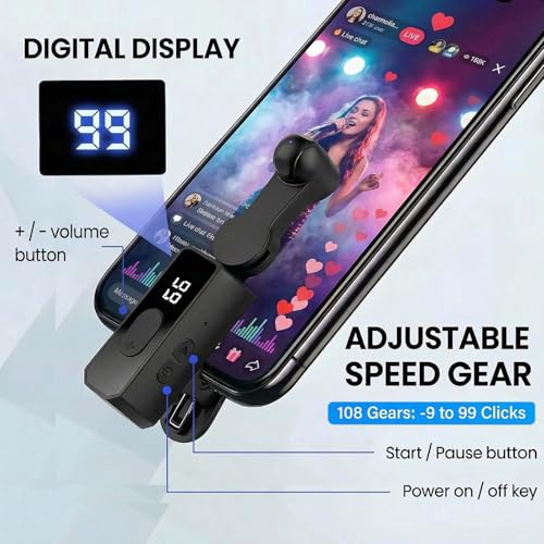Screen Auto Clicker Tapper for Tiktok Live iPhone iPad Android, 107 Speeds Autoclicker Autotapper Rechargeable - Tiktok Tapper & Tapper for Tiktok (Black) by TeckeeTom - Used condition - Image 3