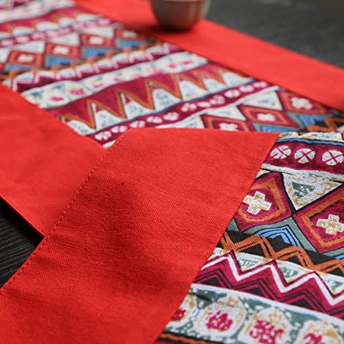 Chemin de table en coton lin rouge de qualité supérieure nappe de créateur