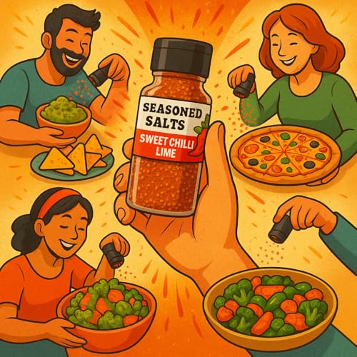 Image of Carpe Victus Sweet Chilli Lime Seasoning Salt 100g | Tangy & Spicy Flavoured Salt | Chilli Lime Spice Mix for Fruits, Snacks & Salads