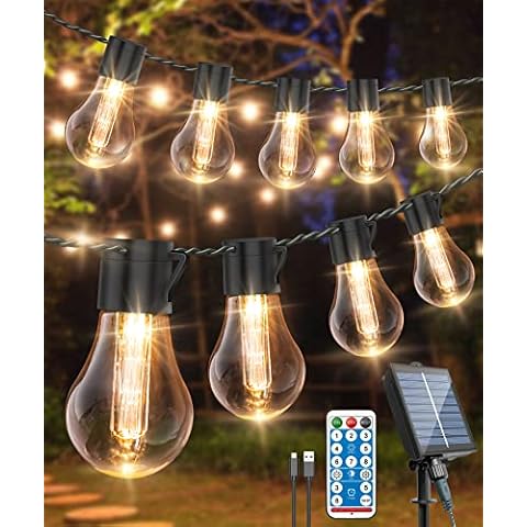 ULIGHTOWN Solar Festoon Lights with Remote Cover