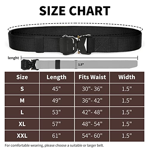 Image of FAIRWIN Tactical Belt, Military Style Webbing Riggers Web Gun Belt with Heavy-Duty Quick-Release Metal Buckle