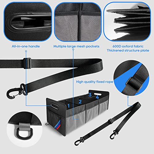 Junsungo Car Trunk Organizer 4 In 1 Large Multi Compartment Collapsible Storage Box Grocery Bag Organizer Trunk Storage Organizer For Car Suv Garage Camping (Xl Storage Box) #TOP1