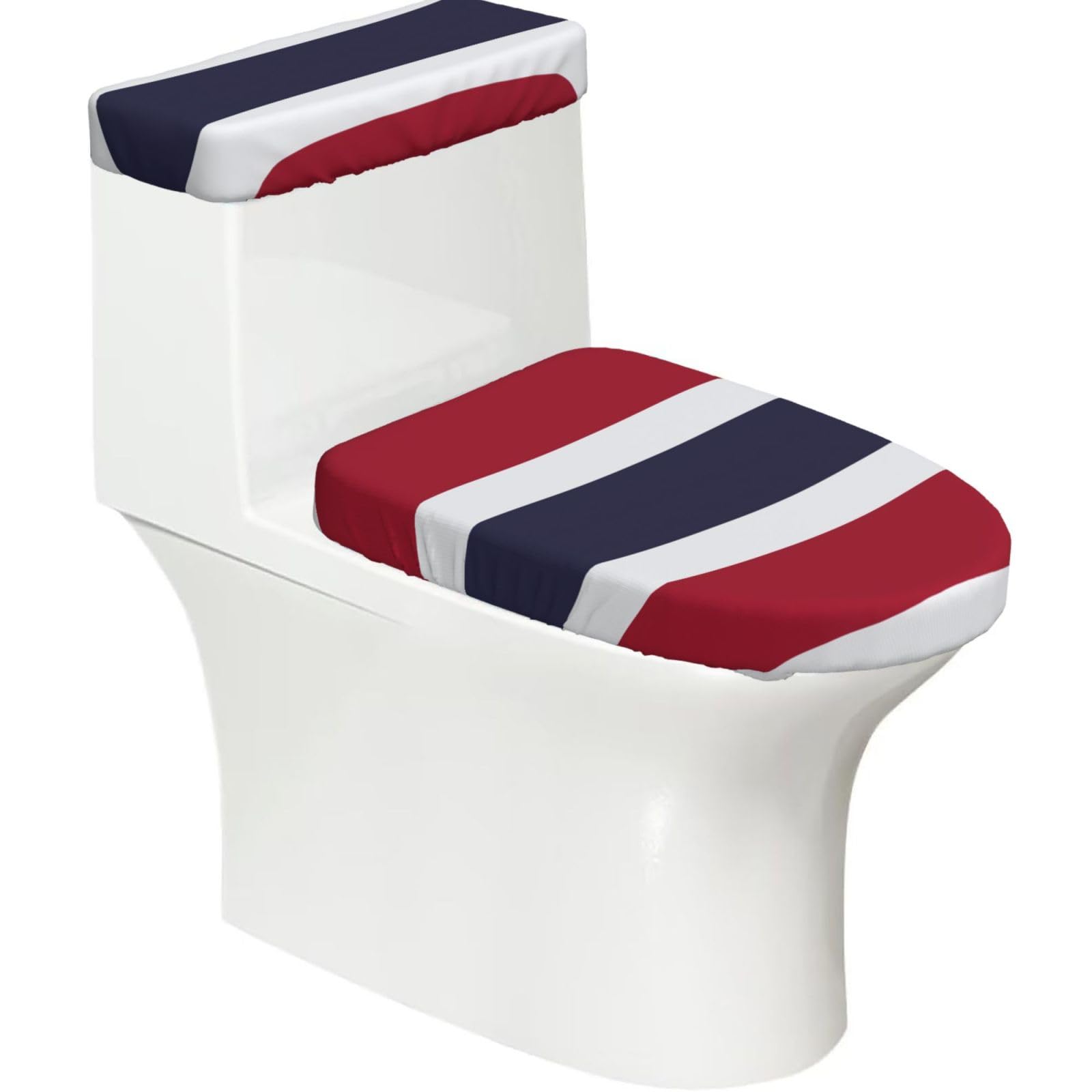 Thailand Flag Printed Toilet Tank and Lid Cover Set of 2 for Most Bathrooms, Fits Elongated Round Toilets