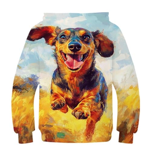 Sweat à capuche teckel 3D pour les sorties fraîches des ados - 3