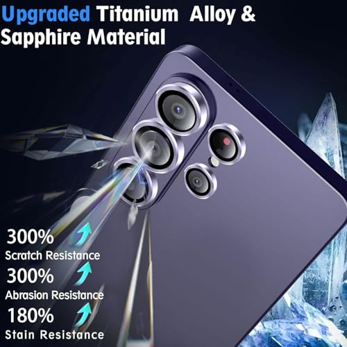 Image of Skinomi Camera Lens Protector Compatible For Samsung Galaxy S26 Ultra [Anti-Scratch] Premium Tempered Glass Film Aluminum Alloy Lens Ring Cover- purple Titanium