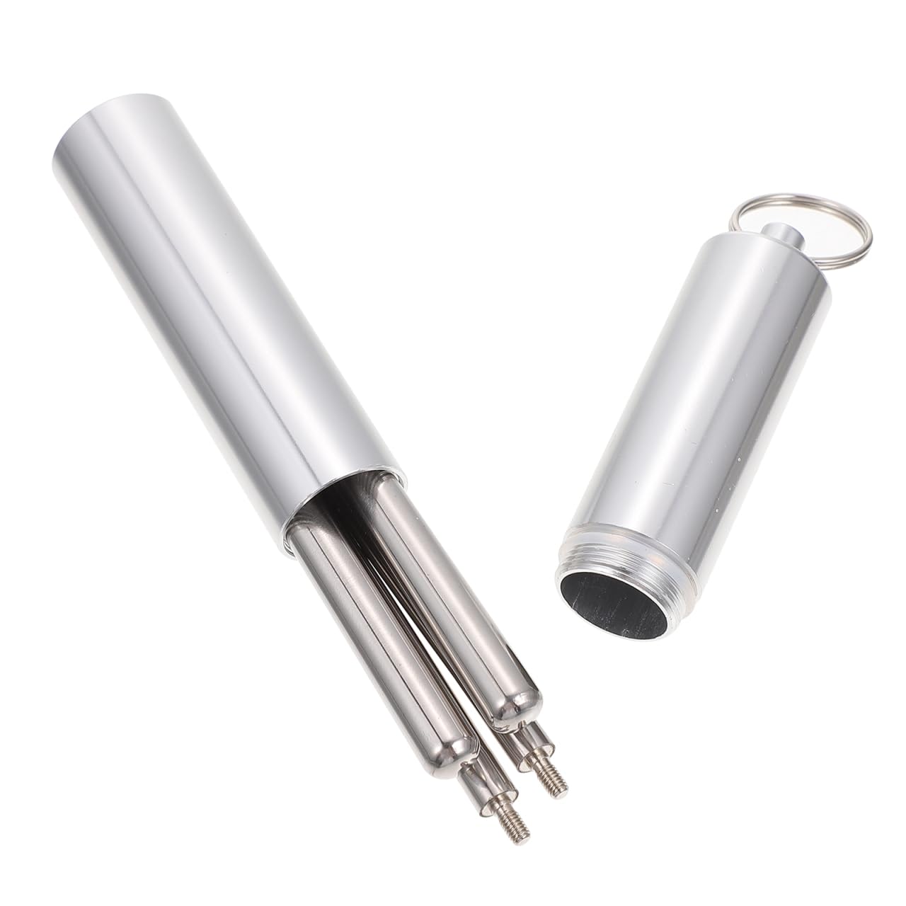 SHOWERORO 1 Set faltbare Essstäbchen Reiseutensilien mit Koffer Camping Essstäbchen Tragbares Utensilienetui Reise Camping Besteck Wiederverwendbar Metall Essstäbchen 304 Edelstahl Student Koreanisch