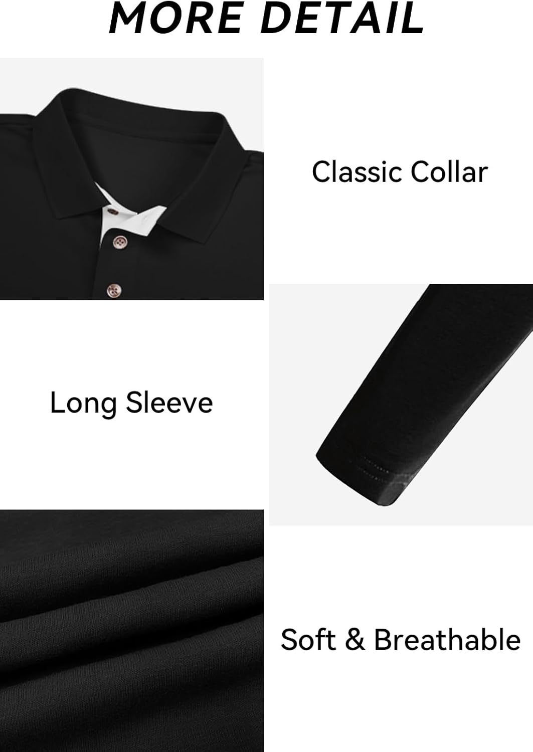 KUYIGO Men's Long Sleeve Polo Shirts Casual Slim Fit Basic Designed Cotton Shirt Tops - Image 7