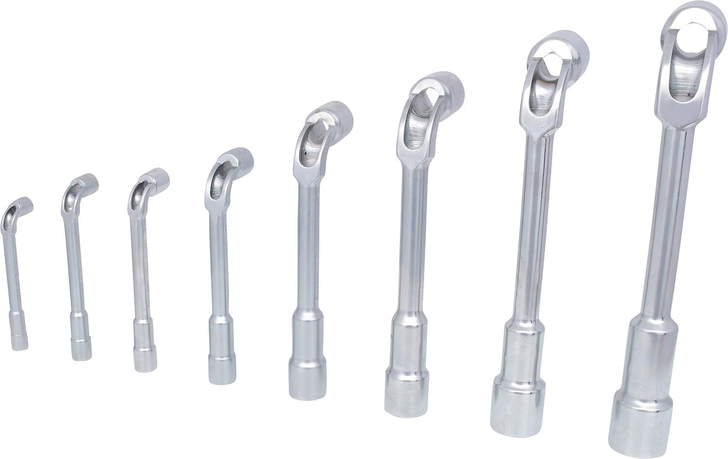 KS Tools 517.0452 Jeu de 8 clés à pipe débouchées métriques - 6 pans | Boîte de 8 clés à pipe débouchées métriques - 6 pans, 8 à 24 mm, chrome vanadium