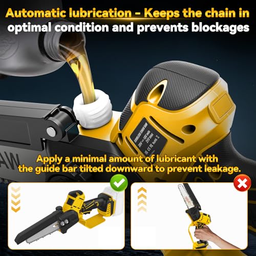 Image of 8 Inch Cordless Pole Saw for Dewalt 20V Max Battery (No Battery), Brushless Electric Chainsaw with Extension Pole, 15Ft Long Reach for Tree Pruning Hedge Cutting