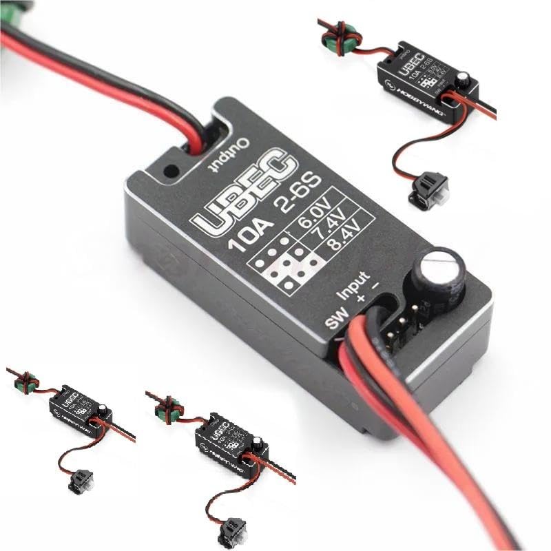 SPARKHOBBY Waterproof UBEC 10A Voltage Regulator Module 2-6S 6/7.4/8.4V 10A Adjustable Metal Shell For Hobbywing BEC For RC Car Parts (4PCS UBEC 10A)