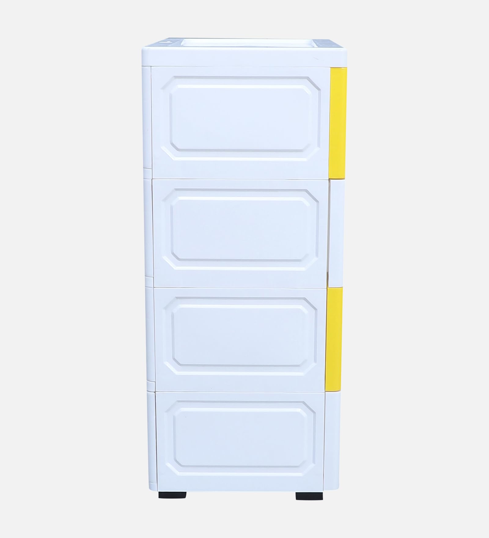 The Tickle Toe 5-Drawer Plastic Chest for Kids | Yellow White Storage Organizer with Locks | Portable Dresser Cabinet for Toys & Clothes | 44L x 28.5W x 67H cm 3