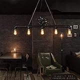 Lingkai Industrielle Wasserrohr Geformt Hängelampe Deckenleuchte Vintage Light Edison Rustikale Retro Licht Anhänger Steampunk Metall Wasser Rohr Lichter (Fünf Lichter)