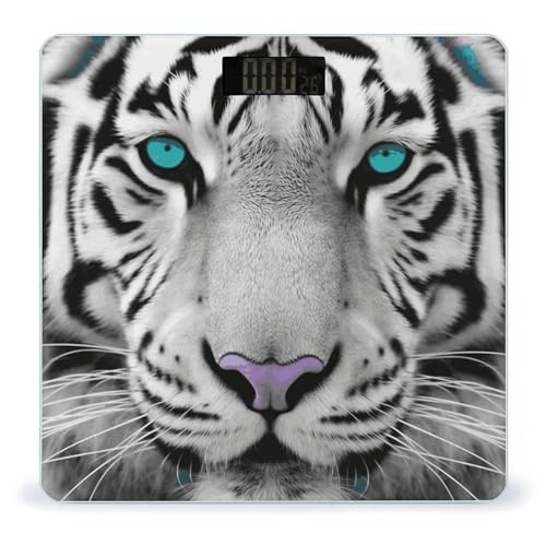 Báscula digital de baño con pantalla LED y vidrio templado miniatura 1