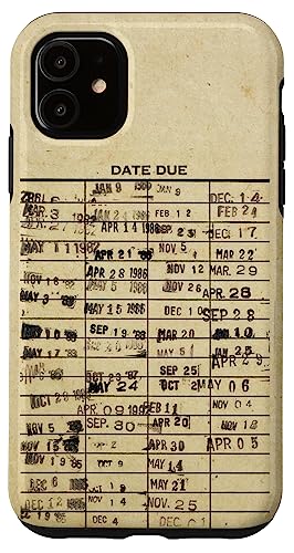 Library Due Date Cards Stamp Book Return Librarian Vintage Case for iPhone 11