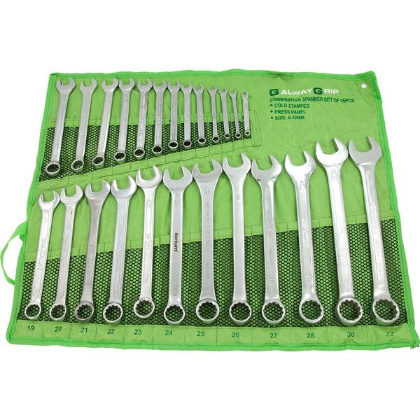 Neilsen CT0311 25pc Combination Spanner Set - Sizes: 6-32mm | Cold Stamped | Comes with Wallet | Ideal for Nut and Bolt Applications