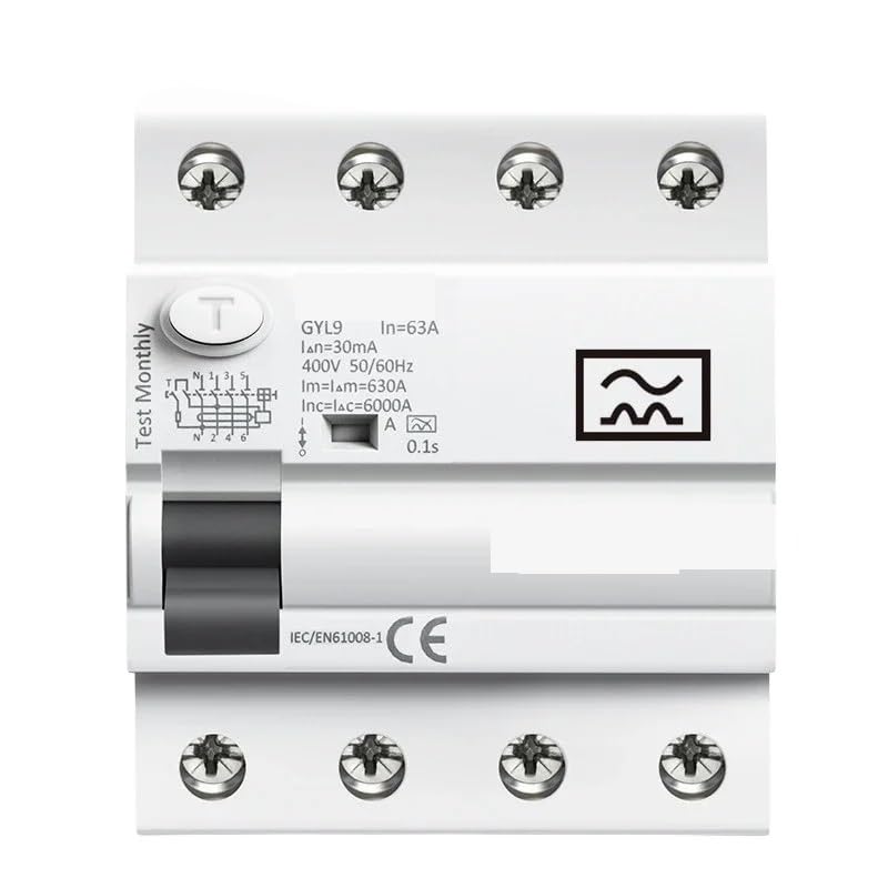 Type A RCD Magnetic Residual Current Circuit Breaker ELCB 3P+N 40A 63A RCD ELCB Detect Pulsating DC Residual Current(4P 40A,30mA)