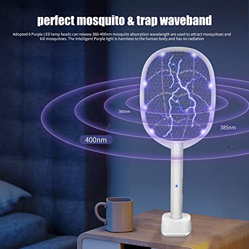 Lulu Home 2-In-1 Electric Bug Zapper Racket, 2 Pack 3000V High Voltage Led Lighted Handheld Mosquito Swatter With 3 Layer Safety Mesh, Usb Charging Portable Fly Killer Racquet #TOP6