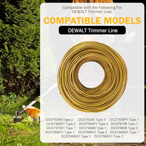 String Weed Trimmer Line Replacement for DEWALT DWO1DT802, 0.080 Inch 50-Feet - Compatible with DCST922P1 DCST925 DCST925B DCST972 DCST972B DCST925M1 DCST920B DCST970B by CHAR YONG - Image 5