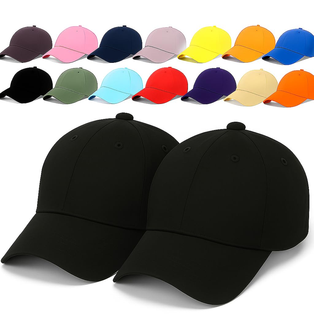 enciger Unisex Adjustable Baseball Cap Pack of 2 - Solid Color, Breathable, Stylish Cotton Caps for Men & Women - Outdoor Sports, Travel, Casual Wear-picture-22