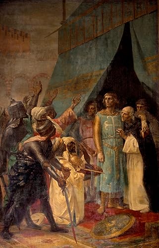 Cuadro en lienzo del Rey Luis IX en Jerusalén: arte histórico para decorar despachos