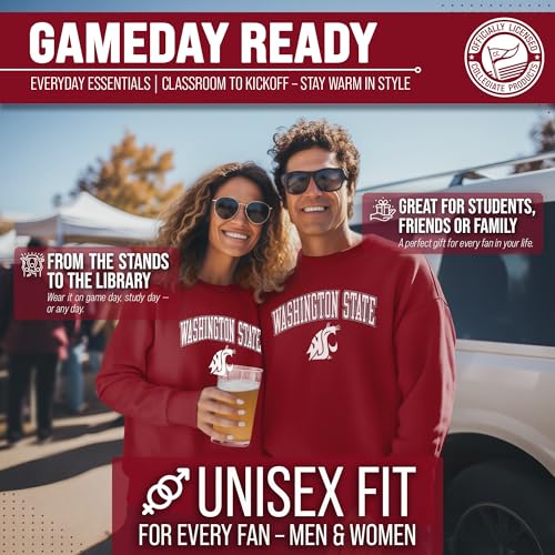 Image of NCAA College Sweatshirt Fleece Crewneck Pullover for Men and Women | Officially licensed NCAA college gameday crewneck pullover - 9 oz fleece lined sweatshirt with arch and logo design