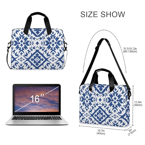 Funda para laptop portátil azul con diseño azteca 13-15.6 pulg miniatura 4