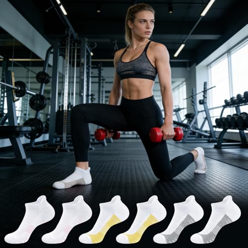 Image of cuangya Ankle Socks for Women - Athletic Low Cut Running Cushioned Socks (3-5 Pairs)
